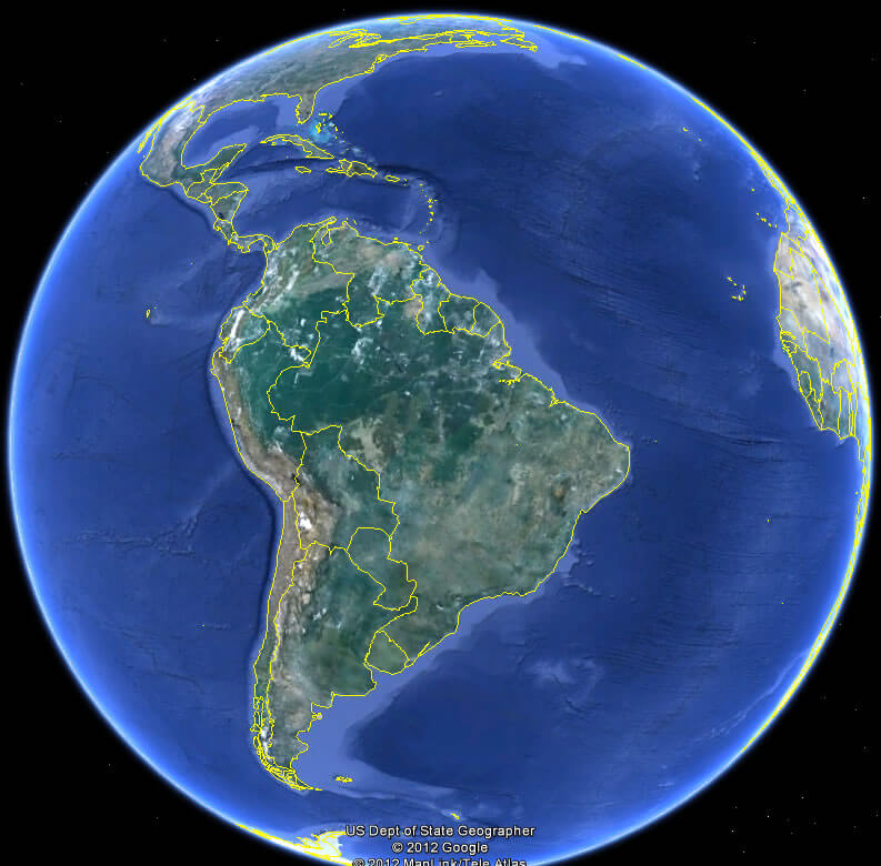 South America Earth Map